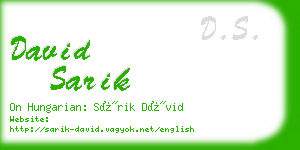 david sarik business card